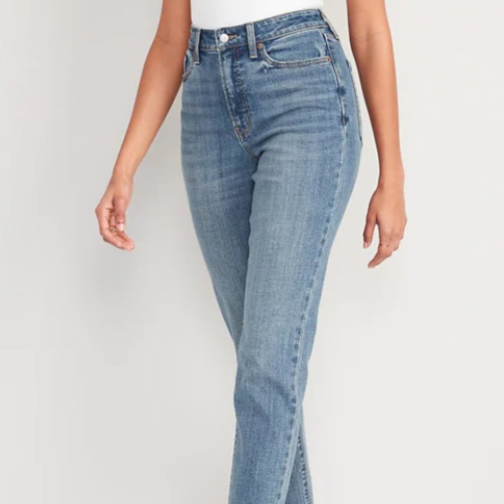 Old Navy High-Waisted OG Straight Side-Slit Ankle Jeans